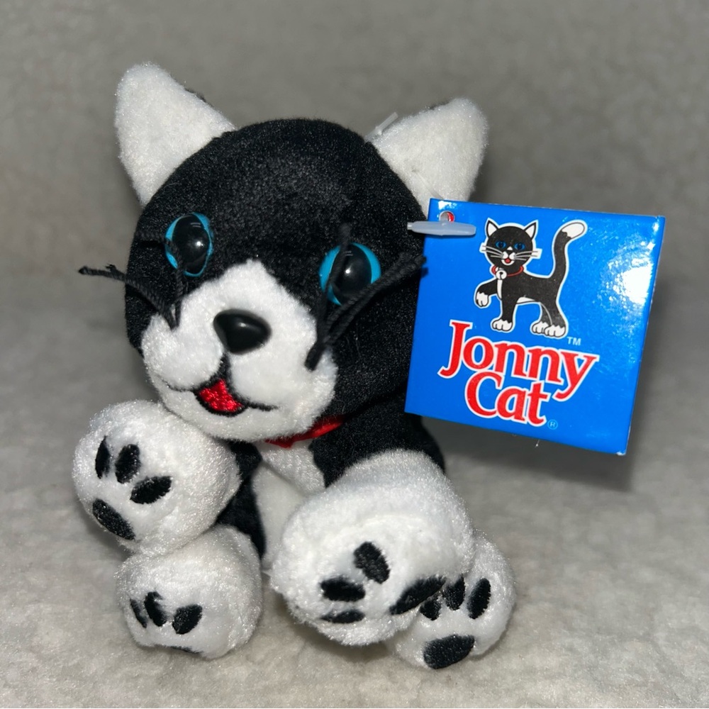 Jonny Cat plush 4" The Clorox Pet vintage 2000 with tags black & white